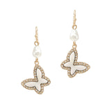 103880, BUTTERFLY MOTHER OF PEARL DANGLE EARRING