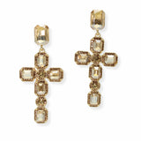 103882, CROSS RHINESTONE DANGLE EARRING