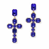103882, CROSS RHINESTONE DANGLE EARRING