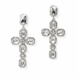 103882, CROSS RHINESTONE DANGLE EARRING