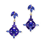 103886, RECTANGLE GEOMETRIC ACCENT RHINESTONE DANGLE EARRING