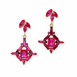 103886, RECTANGLE GEOMETRIC ACCENT RHINESTONE DANGLE EARRING
