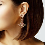 103886, RECTANGLE GEOMETRIC ACCENT RHINESTONE DANGLE EARRING