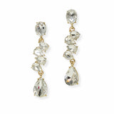 103887, TEARDROP RHINESTONE ACCENT DROP DANGLE EARRING