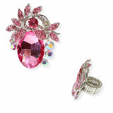 103897, FLORAL RHINESTONE STRETCH RING