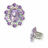 103898, OVAL PEARL & RHINESTONE STRETCH RING