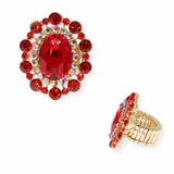 103898, OVAL PEARL & RHINESTONE STRETCH RING