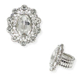 103898, OVAL PEARL & RHINESTONE STRETCH RING