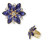 103901, FLOWER RHINESTONE STRETCH RING