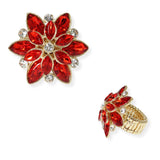 103901, FLOWER RHINESTONE STRETCH RING