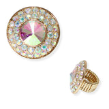 103902, ROUND CRYSTAL RHINESTONE STRETCH RING