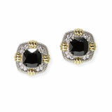 103903, GEOMETRIC CUBIC ZIRCONIA ACCENT DESIGNER INSPIRED STUD EARRING
