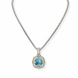 103904, GEOMETRIC CUBIC ZIRCONIA ACCENT DESIGNER INSPIRED PENDANT NECKLACE