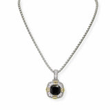 103904, GEOMETRIC CUBIC ZIRCONIA ACCENT DESIGNER INSPIRED PENDANT NECKLACE