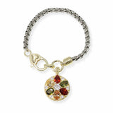 103908, 14K GOLD PLATED, MARQUISE CUBIC ZIRCONIA CHARM DESIGNER INSPIRED BRACELET