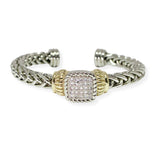 103909, MICRO PAVE CUBIC ZIRCONIA DESIGNER INSPIRED CUFF BRACELET