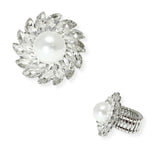 103916, PEARL ACCENT RHINESTONE STRETCH RING