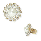 103916, PEARL ACCENT RHINESTONE STRETCH RING