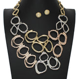 103922, HAMMERED GEOMETRIC METAL NECKLACE