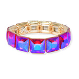 103932, SQUARE RHINESTONE STRETCH BRACELET