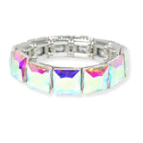 103932, SQUARE RHINESTONE STRETCH BRACELET