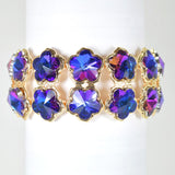 103933, FLOWER CLOVER ACCENT RHINESTONE STRETCH BRACELET