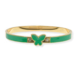 103934, BUTTERFLY ENAMEL STAINLESS STEEL OPEN BANGLE BRACELET