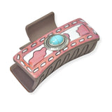 103941, WESTERN LEATHER RECTANGULAR GRANDER HAIR CLAW