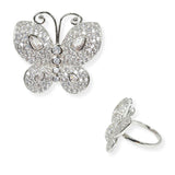 103946, BUTTERFLY CUBIC ZIRCONIA ADJUSTABLE RING