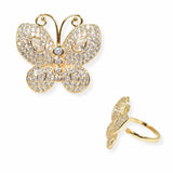 103946, BUTTERFLY CUBIC ZIRCONIA ADJUSTABLE RING