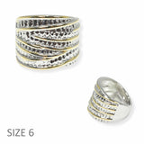103948, TWO TONE DESIGNER INSPIRED RING
