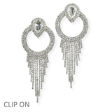 103952, DOOR KNOCKER CRYSTAL RHINESTONE CLIP ON EARRING