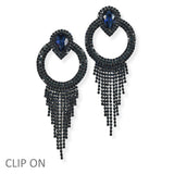 103952, DOOR KNOCKER CRYSTAL RHINESTONE CLIP ON EARRING