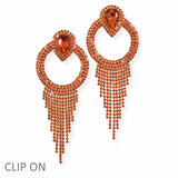 103952, DOOR KNOCKER CRYSTAL RHINESTONE CLIP ON EARRING