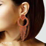 103952, DOOR KNOCKER CRYSTAL RHINESTONE CLIP ON EARRING