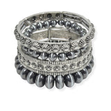 103985, WESTERN MULTI LAYERED NAVAJO BEADED STRETCH BRACELET