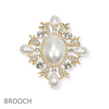 103987, FLORAL PEARL WITH CRYSTAL RHINESTONE BROOCH