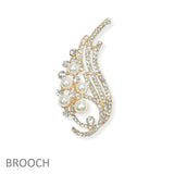 103988, ANGEL WING PEARL WITH CRYSTAL RHINESTONE BROOCH