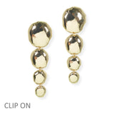 103991, OVERSIZED ROUND GEOMETRIC METAL DROP DANGLE CLIP ON EARRING