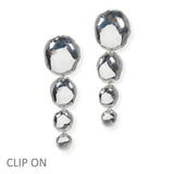 103991, OVERSIZED ROUND GEOMETRIC METAL DROP DANGLE CLIP ON EARRING