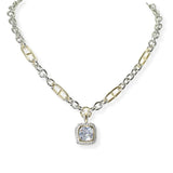 104010, GEOMETRIC CUBIC ZIRCONIA DESIGNER INSPIRED NECKLACE