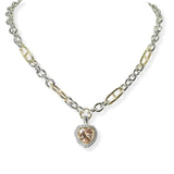 104011, HEART CUBIC ZIRCONIA DESIGNER INSPIRED NECKLACE