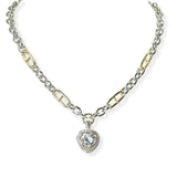 104011, HEART CUBIC ZIRCONIA DESIGNER INSPIRED NECKLACE