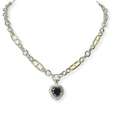 104011, HEART CUBIC ZIRCONIA DESIGNER INSPIRED NECKLACE