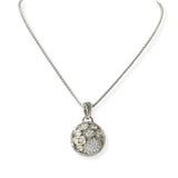 104012, ROUND PAVE CUBIC ZIRCONIA DESIGNER INSPIRED PENDANT NECKLACE
