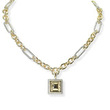 104018, SQUARE DESIGNER INSPIRED NECKLACE