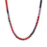 104023, MIXED GEMSTONE RONDELLE BEAD BLOCK NECKLACE