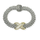 104027, X ACCENT PAVE CUBIC ZIRCONIA MAGNETIC CLOSURE BRACELET