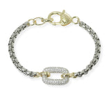 104029, 14K GOLD PLATED, MICRO PAVE CUBIC ZIRCONIA DESIGNER INSPIRED BRACELET