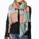 104037, PLAID WOVEN OBLONG SCARF